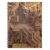 Gold Cyber Circuit Board Tech Art Electronics Notizblock (Vorderseite)