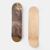 Gold Cyber Circuit Board Tech Art Electronics Skateboard (Vorderseite)