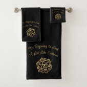 Gold-D20-Kriterien | Tabletop Role Player Dice Badhandtuch Set (Insitu)