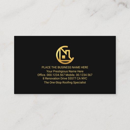 Gold Dach Dachdecker Gebäude Builder Visitenkarte (Rückseite)