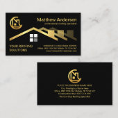 Gold Dach Dachdecker Gebäude Builder Visitenkarte (Vorne/Hinten)