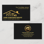 Gold Dach Gebäude Handyman Tools Zuhause Reparatur Visitenkarte (Vorne/Hinten)
