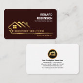 Gold Dachdecker Letter-R Dachdeckung Visitenkarte (Vorne/Hinten)