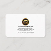 Gold Dachdecker Letter-R Dachdeckung Visitenkarte (Rückseite)