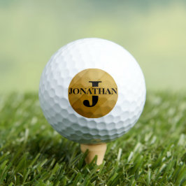 Gold Dad Initial Name Appreciation Design Golfball