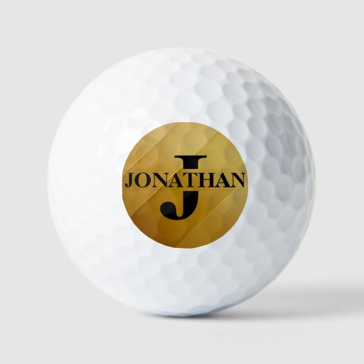 Gold Dad Initial Name Appreciation Design Golfball (Vorderseite)