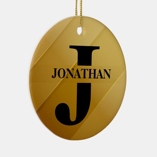 Gold Dad Initial Name Appreciation Design Keramik Ornament (Rechts)