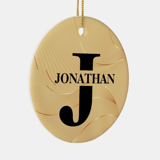 Gold Dad Initial Name Appreciation Design Keramik Ornament (Rechts)