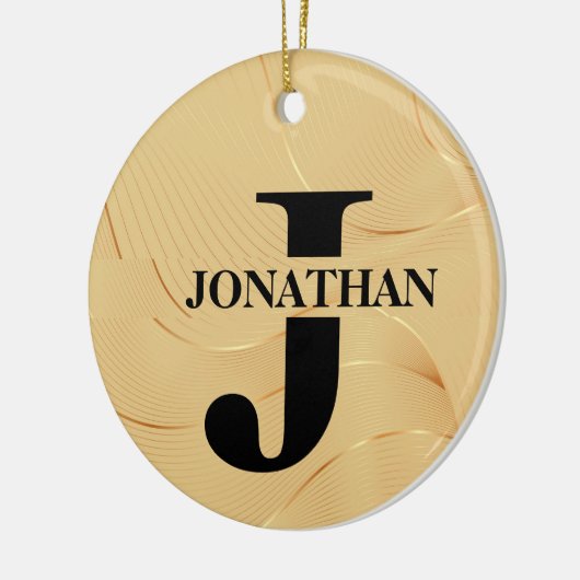 Gold Dad Initial Name Appreciation Design Keramik Ornament (Links)