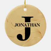 Gold Dad Initial Name Appreciation Design Keramik Ornament (Hinten)
