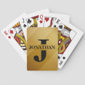 Gold Dad Initial Name Appreciation Design Spielkarten (Rückseite)