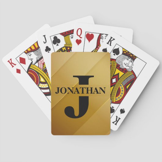 Gold Dad Initial Name Appreciation Design Spielkarten (Rückseite)