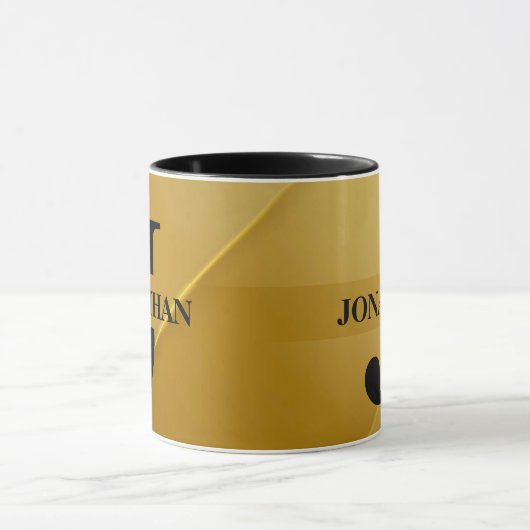 Gold Dad Initial Name Appreciation Design Tasse (Zentrum)