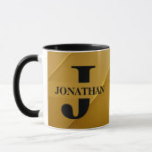 Gold Dad Initial Name Appreciation Design Tasse (Links)