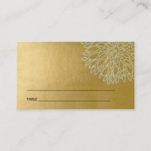 GOLD DAHLIA FLORAL BAR BAT MITZVAH PLATZKARTEN