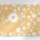 Gold Daisy 2. Geburtstag Einladung