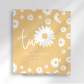 Gold Daisy 2. Geburtstag Einladung