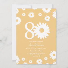 Gold Daisy 80. Geburtstagsfeier Einladung