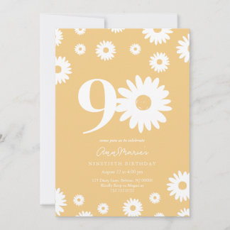 Gold Daisy 90. Geburtstagsfeier Einladung