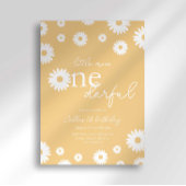 Gold Daisy Little Miss Onederful Einladung