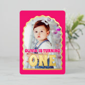 Gold Daisy ONE Foto Folieneinladung (Stehend vorne)