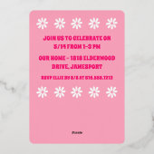 Gold Daisy ONE Foto Folieneinladung (Rückseite)