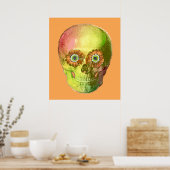 Gold Daisy Skull Poster (Küche)