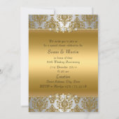 Gold Damask 50. Hochzeitstag - Einladung (Rückseite)