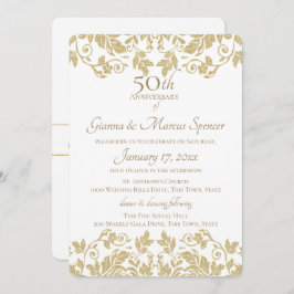 Gold Damask 50 Jahre Einladung