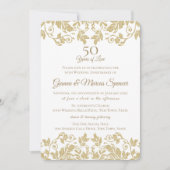 Gold Damask 50 Jahre Einladung (Vorderseite)