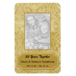 Gold Damask 50th Anniversary Foto Magnet