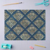 Gold Damask auf Blue Decoupage Seidenpapier (Basteln)