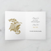 Gold Damask auf White Juwish Wedding Mazal Tov Karte (Innenseite)