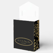 Gold Damask Black Script Wedding Elegant Geschenkschachtel (Geöffnet)