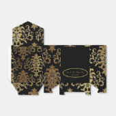 Gold Damask Black Script Wedding Elegant Geschenkschachtel (Ungefaltet)