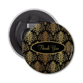 Gold Damask Black Script Wedding Elegant Vielen Da Flaschenöffner (Vorderseite)