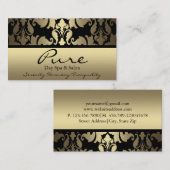 Gold Damask Business Card Visitenkarte (Vorne/Hinten)