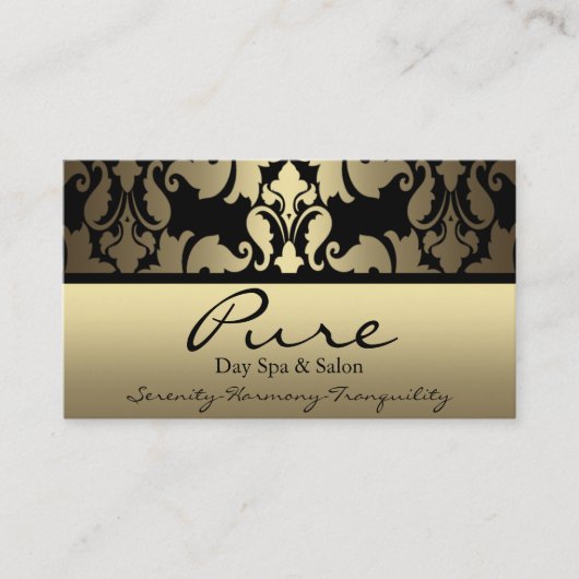 Gold Damask Business Card Visitenkarte (Vorderseite)