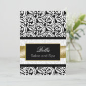 Gold Damask Business Vielen Dank Karten (Stehend Vorderseite)