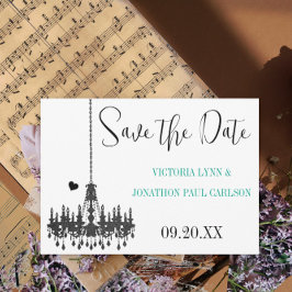 Gold Damask Dein Foto auf der Rückseite Kronleucht Save The Date