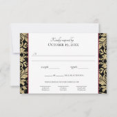 Gold Damask Einfache Elegante Reaktion Einladung (Vorderseite)