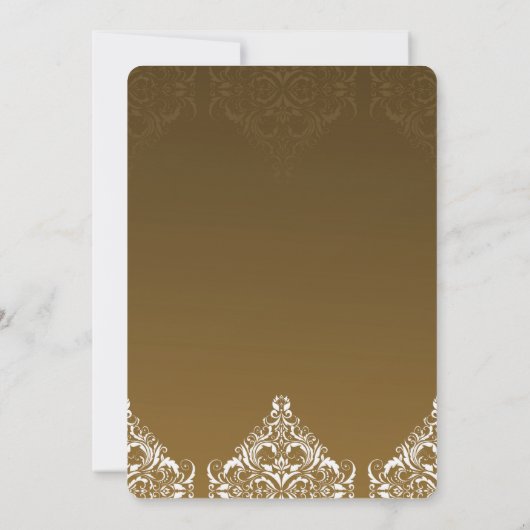 Gold Damask Einladung (Rückseite)