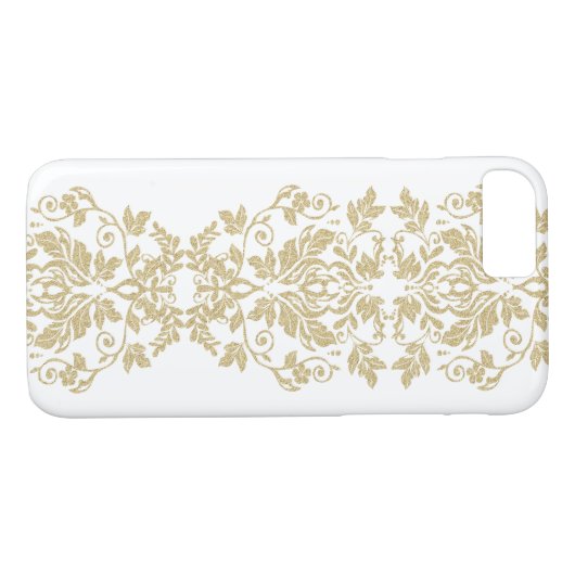 Gold Damask Elegante Case-Mate iPhone Hülle (Rückseite (Horizontal))