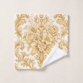 Gold Damask Floral Badhandtuch Set (Waschlappen)