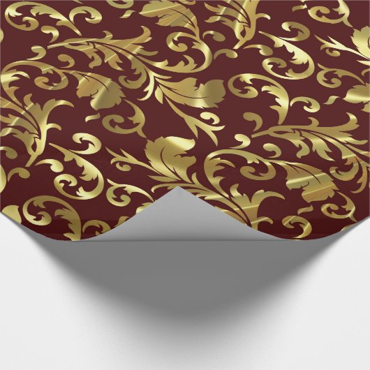 Gold Damask Geschenkpapier (Ecke)