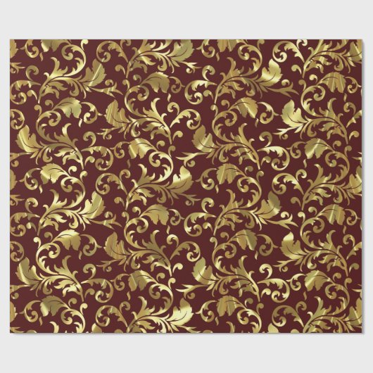 Gold Damask Geschenkpapier (Flach)