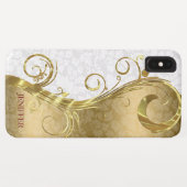 Gold Damask Gold Wirbel Case-Mate iPhone Hülle (Rückseite (Horizontal))