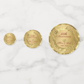 Gold Damask & Herz Konfetti (Vorderseiten)