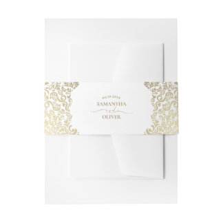 Gold Damask Hochzeit Einladungsbanderole