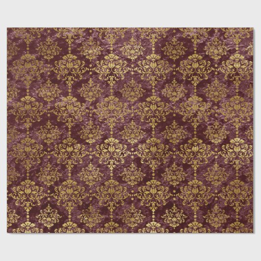 Gold Damask im Hintergrund Geschenkpapier (Flach)